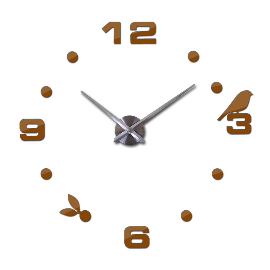 Specialtilbud ur vægure reloj de pared horloge ur stort dekorativt akryl spejl kvarts stue: Chokolade / 37 tommer