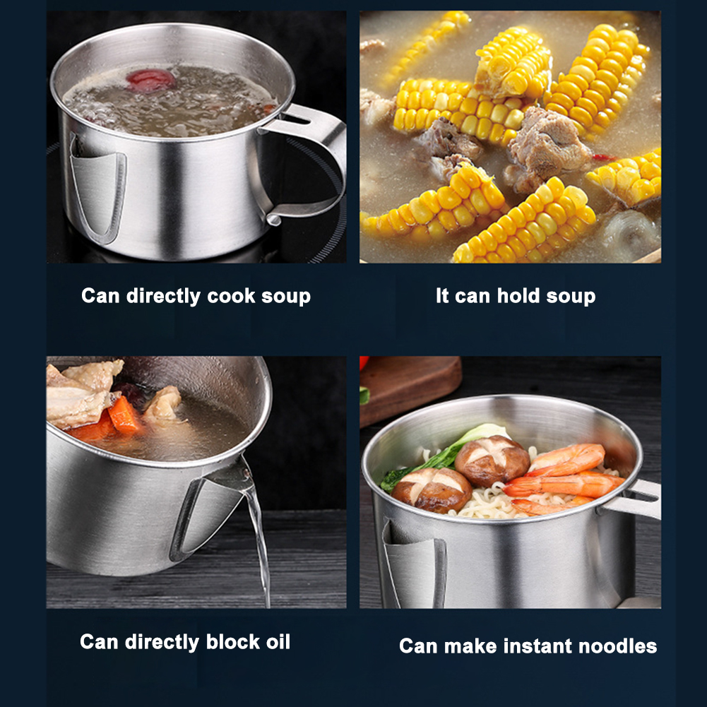 Ruostumaton teräs keitto öljy rasvanerotin siivilä kulho keittiön keittotyökalu