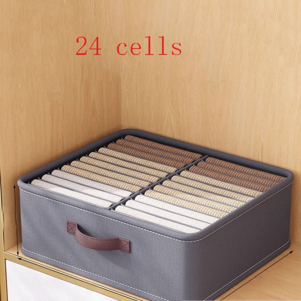 Wardrobe Clothes Storage Organizer Pants Sweater T-Shirt Storage Box With PP Board Cabinet Drawer Organizer Jeans Storage Box: Light Grey / 11-15 Cells