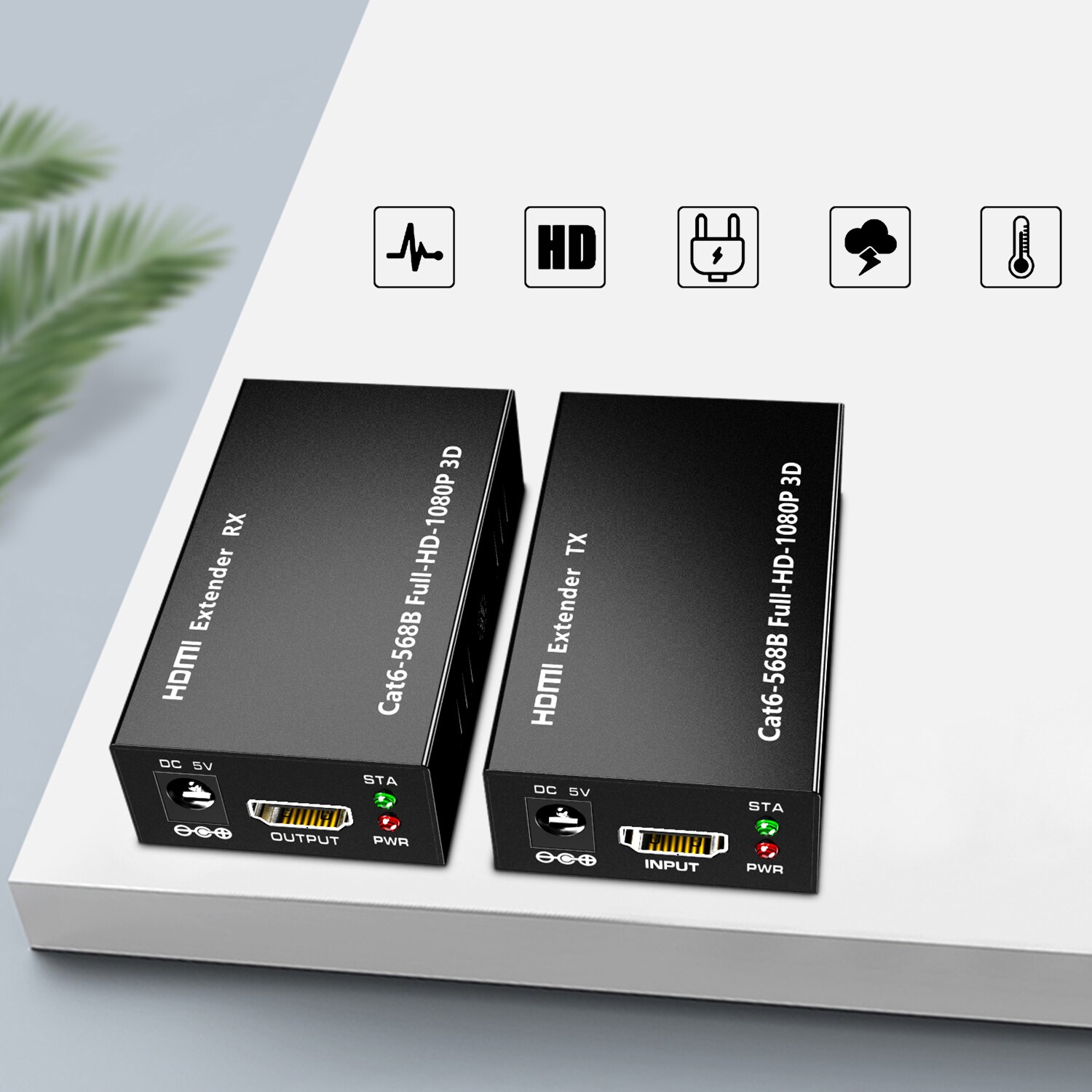 60M 3D 1080P 196ft HDMI Extender over single CAT5E/6 Converter HDMI to RJ45 Signal extender