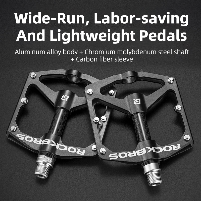 ROCKBROS Fahrrad Pedale Straße Mountainbike Pedal Kohlenstoff Fiber Aluminium Legierung Nicht-Unterhose Plattform Fahrrad Zubehör Flache MTB Pedale: 2017-12EBK