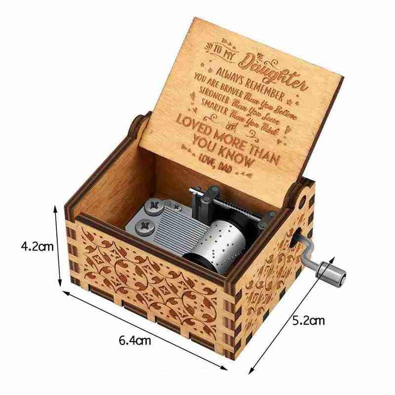 Hand-operated Wooden Music Box, Classical Carving Crafts, Home Decorations L2P3