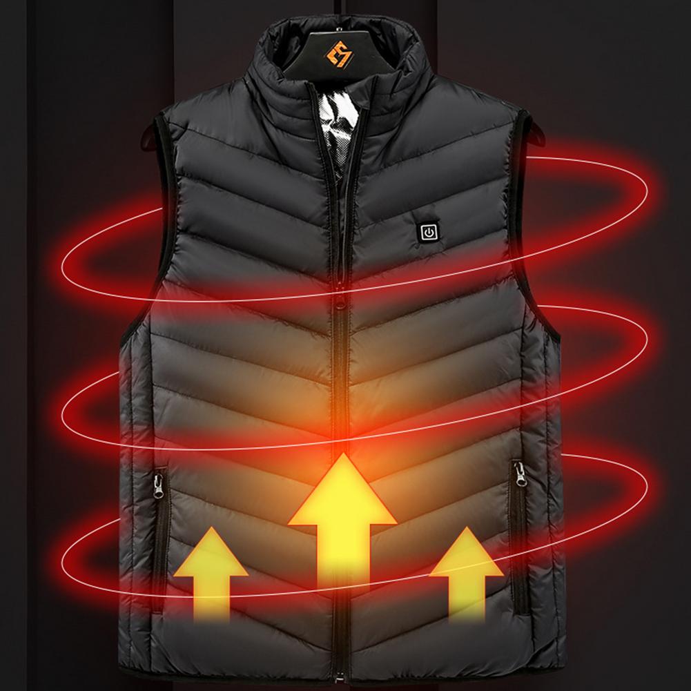 Chaqueta sin mangas con calefacción eléctrica para hombre, chaleco de carga con calor, versión coreana, temperatura constante, invierno,