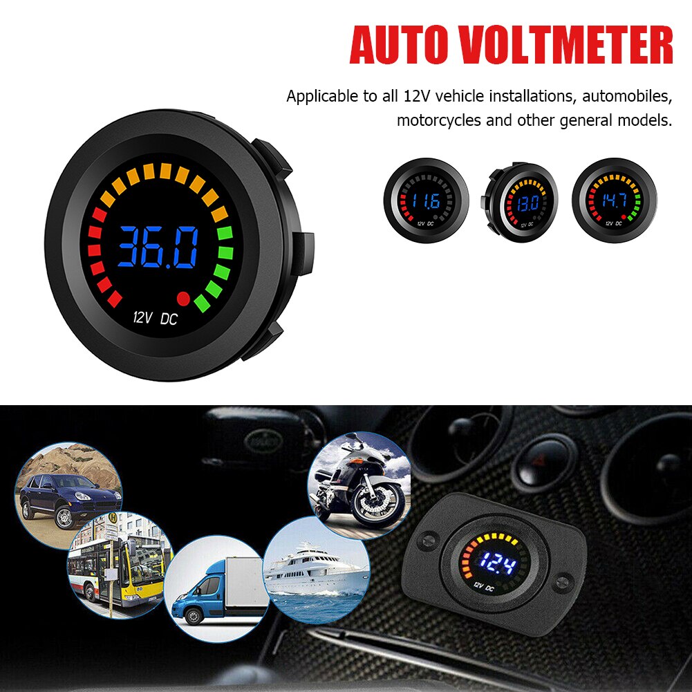 Led Digitale Voltmeter Volt Panel Meter Voor 12V Auto Motorfiets Panel Digitale Voltmeter Tester Monitor Voltmeter Meters