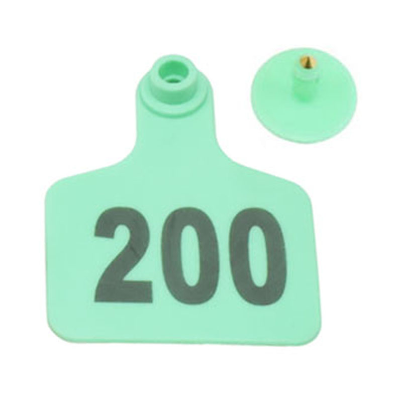 100 Sets Livestock Cow Cattle TPU Ear Tag Signs With Word Ear Tags Typing Copper Head Earrings Farm Animal Identification Card: Green