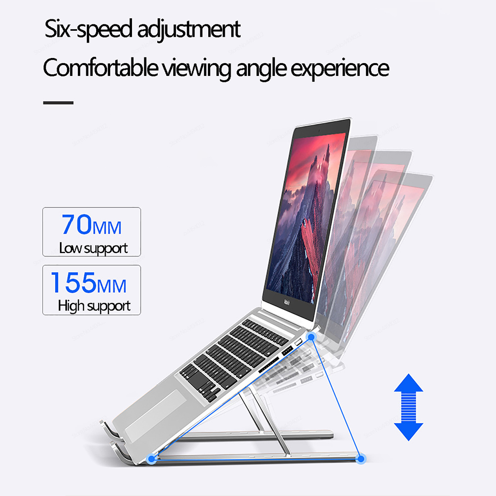 Laptopställ i aluminiumlegering för macbook air 13 m3 14 15 16 tum, justerbart och bärbart bärbart bärbart konsolstöd för matebook-hållare