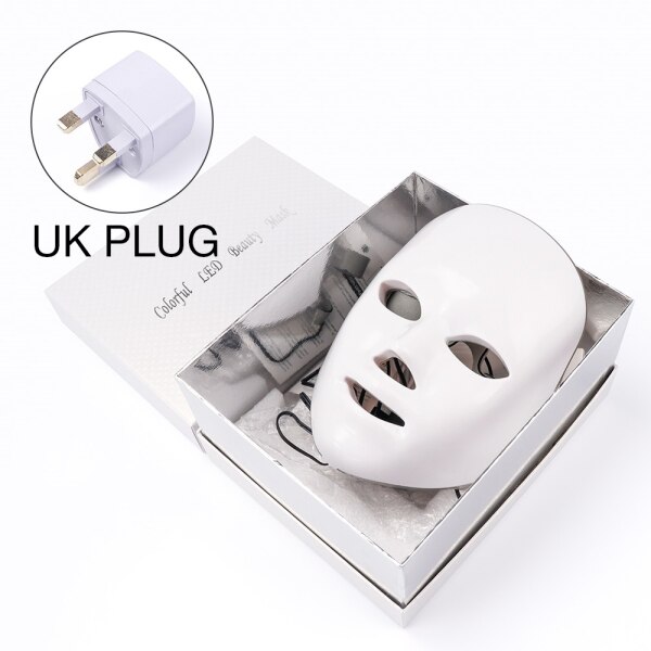 Led Facial Mask 7 Colors Light Photon Therapy Mask Skin Rejuvenation Brightening Skin Shrink Pores Device: LED Mask UK