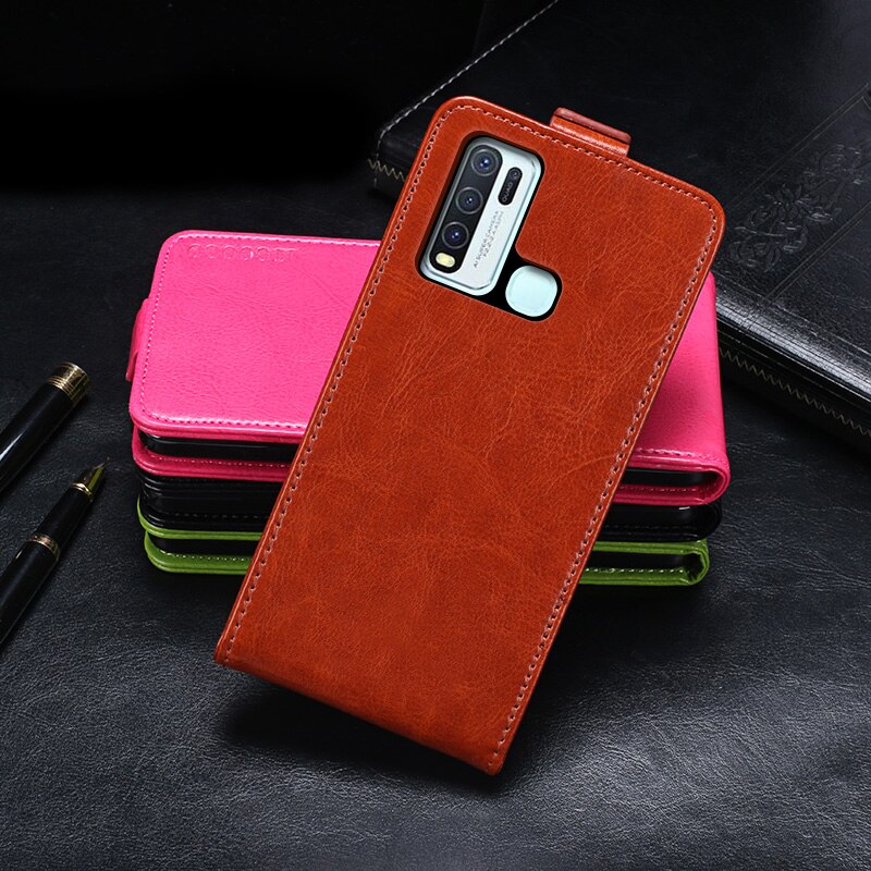 UP Down Case For Vivo Y30 6.47 inch Phone Bag Holster Vertical Flip PU Leather Cover For Vivo Y30 Premium Cases