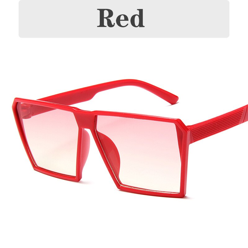Higodoy overdimensionerede vintage børn firkantede solbriller til drenge retro beskyttelsesbriller børn solbriller til piger anti -uv400 beskyttelse gafas: Rød