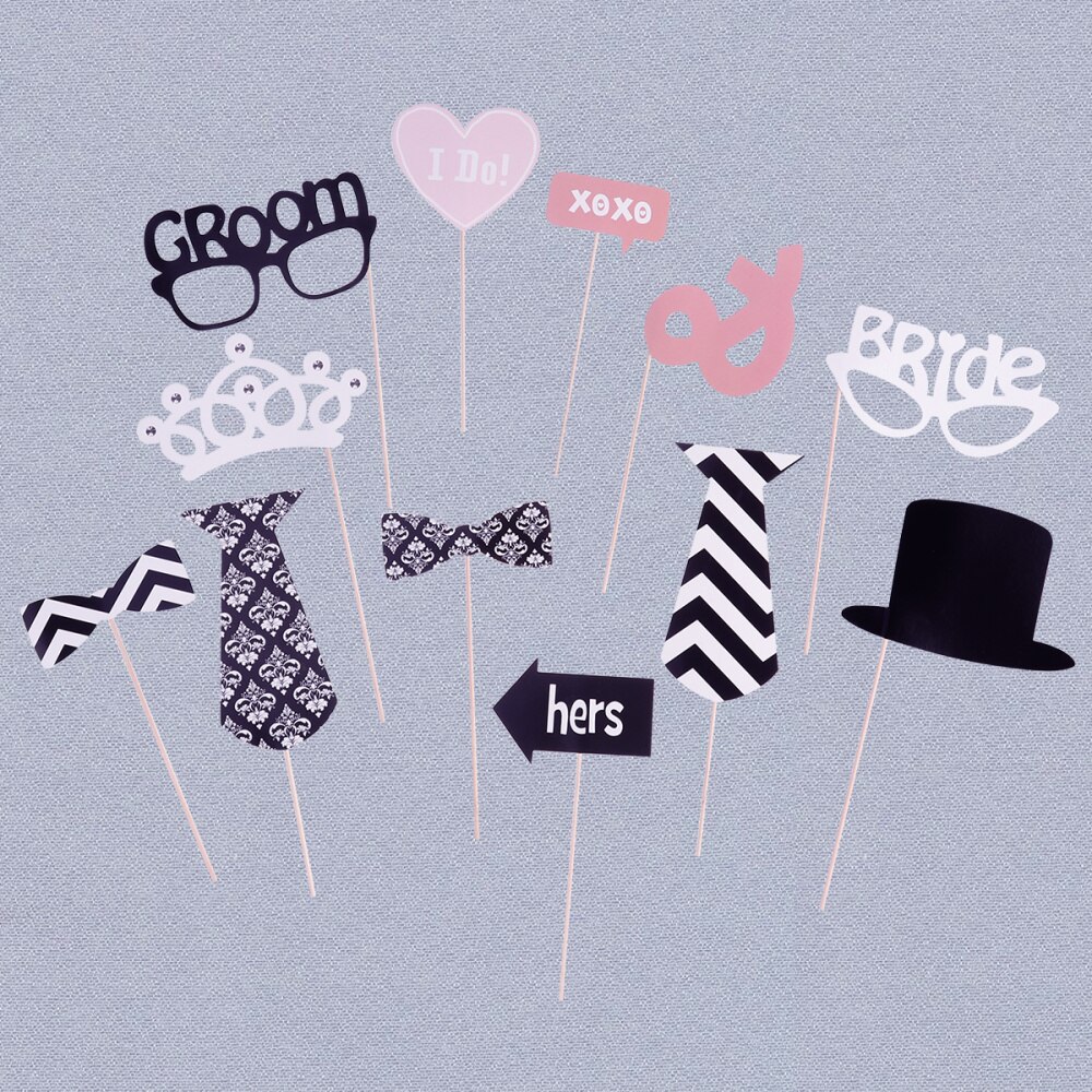 12pcs Wedding Party Decoration Photo Booth Props Photobooth Kits