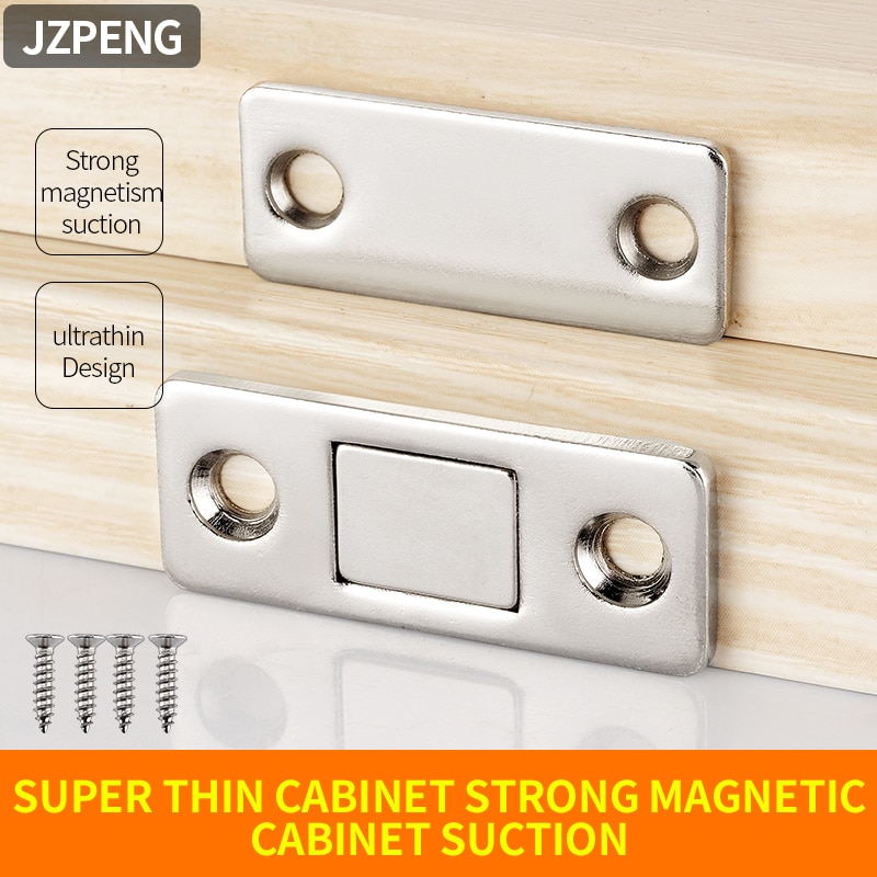 Jzpeng 8 stk/sæt magnetisk skab fanger magnet dørstop skjult dørlukker med skrue til skab skabsmøbler diy
