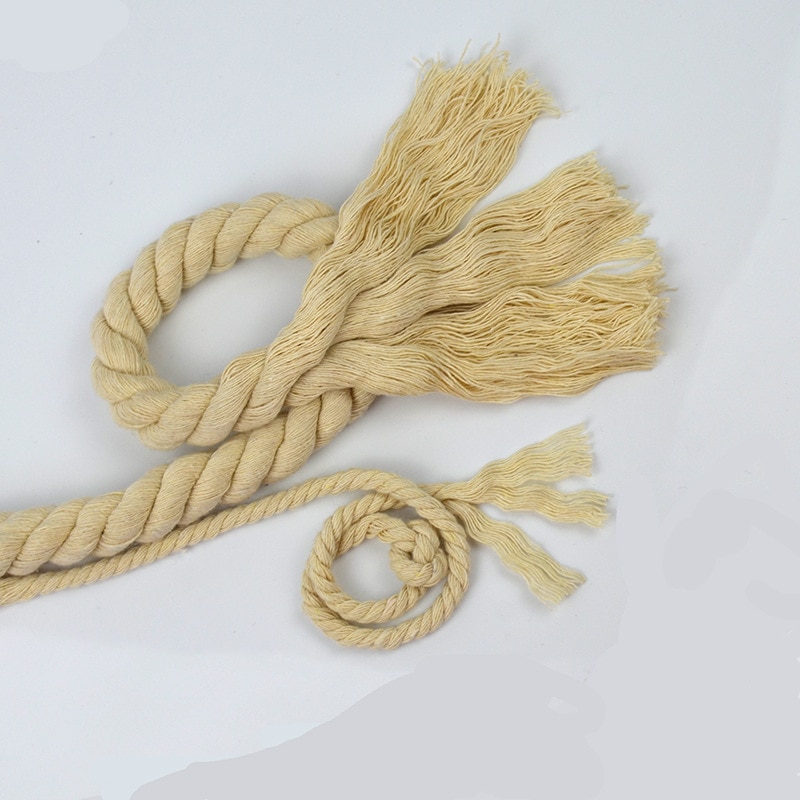 Corda bege 100% algodão de 10 m e 3 tubos, cordas grossas torcidas para artesanato têxtil, faça você mesmo, acessórios de decoração
