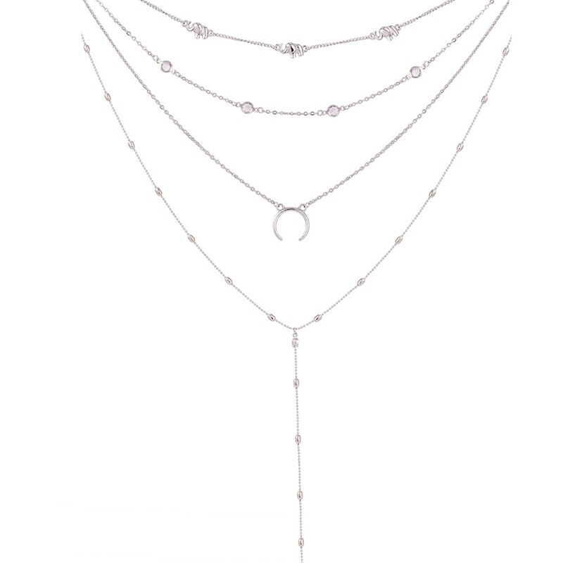 SUMENG 2022 New Bohemia Moon catena circolare collana multistrato Color argento con pendente per gioielli da donna di personalità