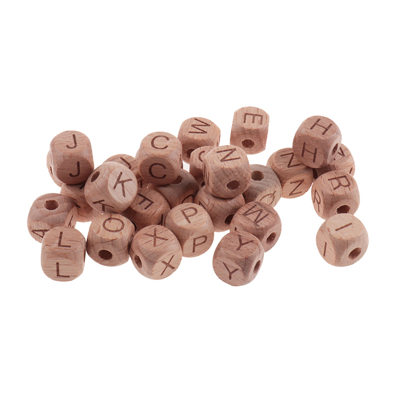 100 Stuks Engels Beuken Hout Letters Kralen 12Mm Alfabet Kraal Voor Sieraden Maken Diy Armbanden Ketting Sieraden Accessoires