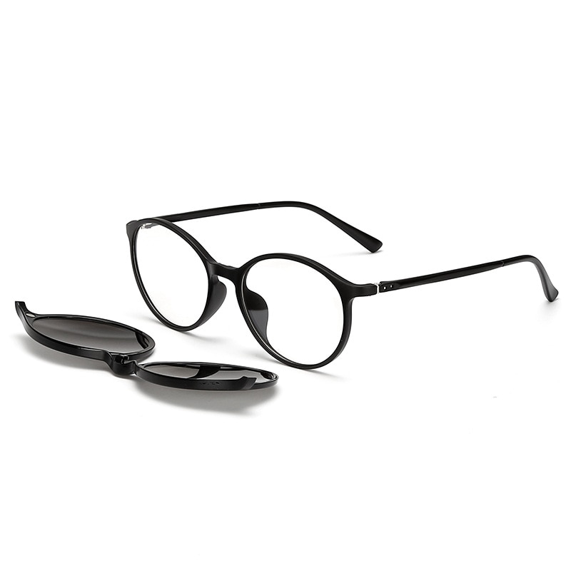 Lot de 5 lunettes de soleil à clip magnétique pour hommes et femmes, avec verres polarisés, monture de lecture optique pour myopie, avec emballage