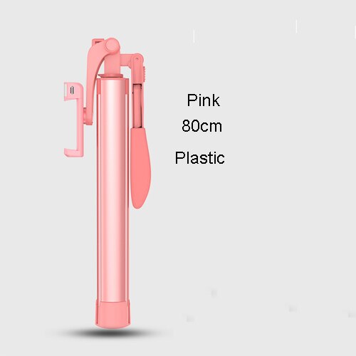 for xiaomi Selfie Stick Bluetooth Mini Tripod Selfiestick with Wireless Remote For iPhone 6 6s 7 8 plus Samsung Android Phone: Pink 80cm