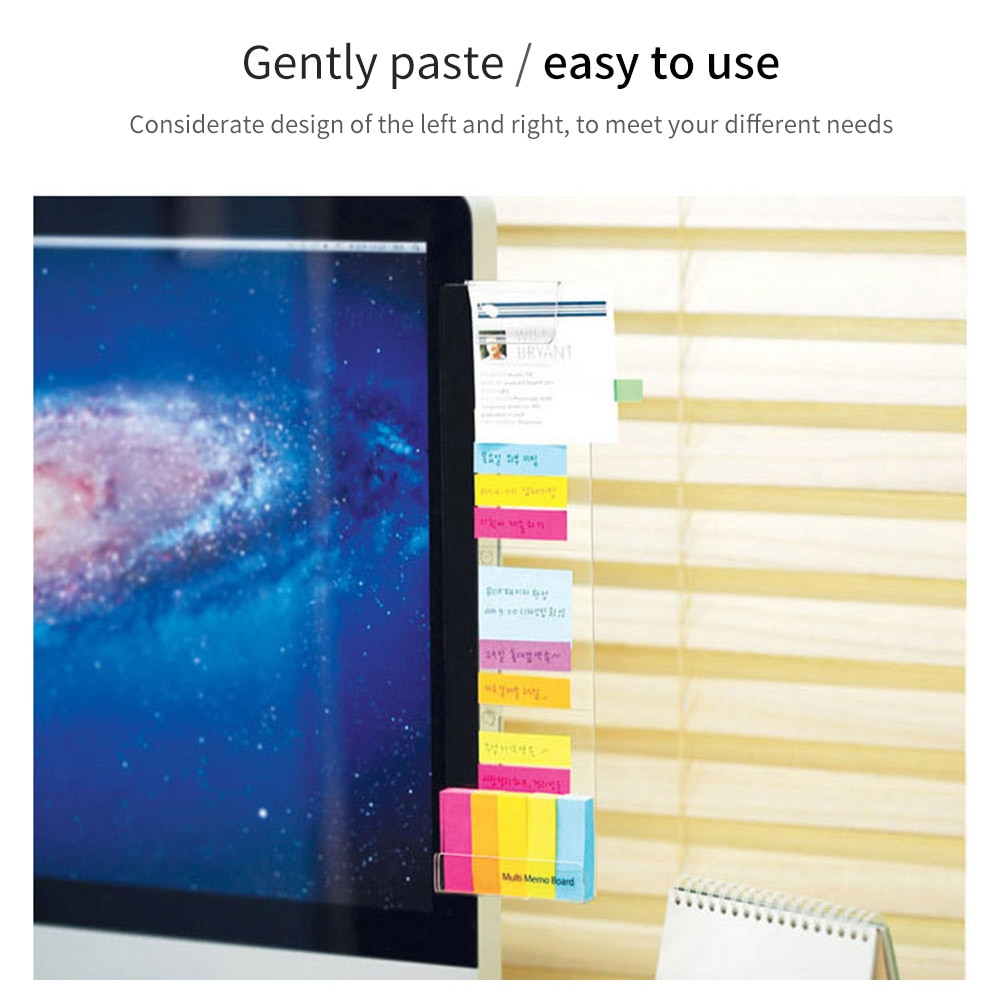 Computer Monitor Side Panel Sticky Note Board Computer Screen Acrylic Message Board with The Charging Hole Phone Holder
