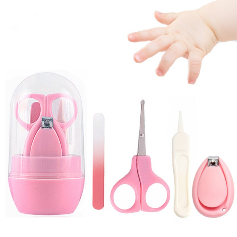 4 pçs/1 conjunto portátil seguro cortador de tosquiadeira de unhas bebê aparador manicure pedicure clipper tesoura crianças infantil bebê cortador cuidados com as unhas