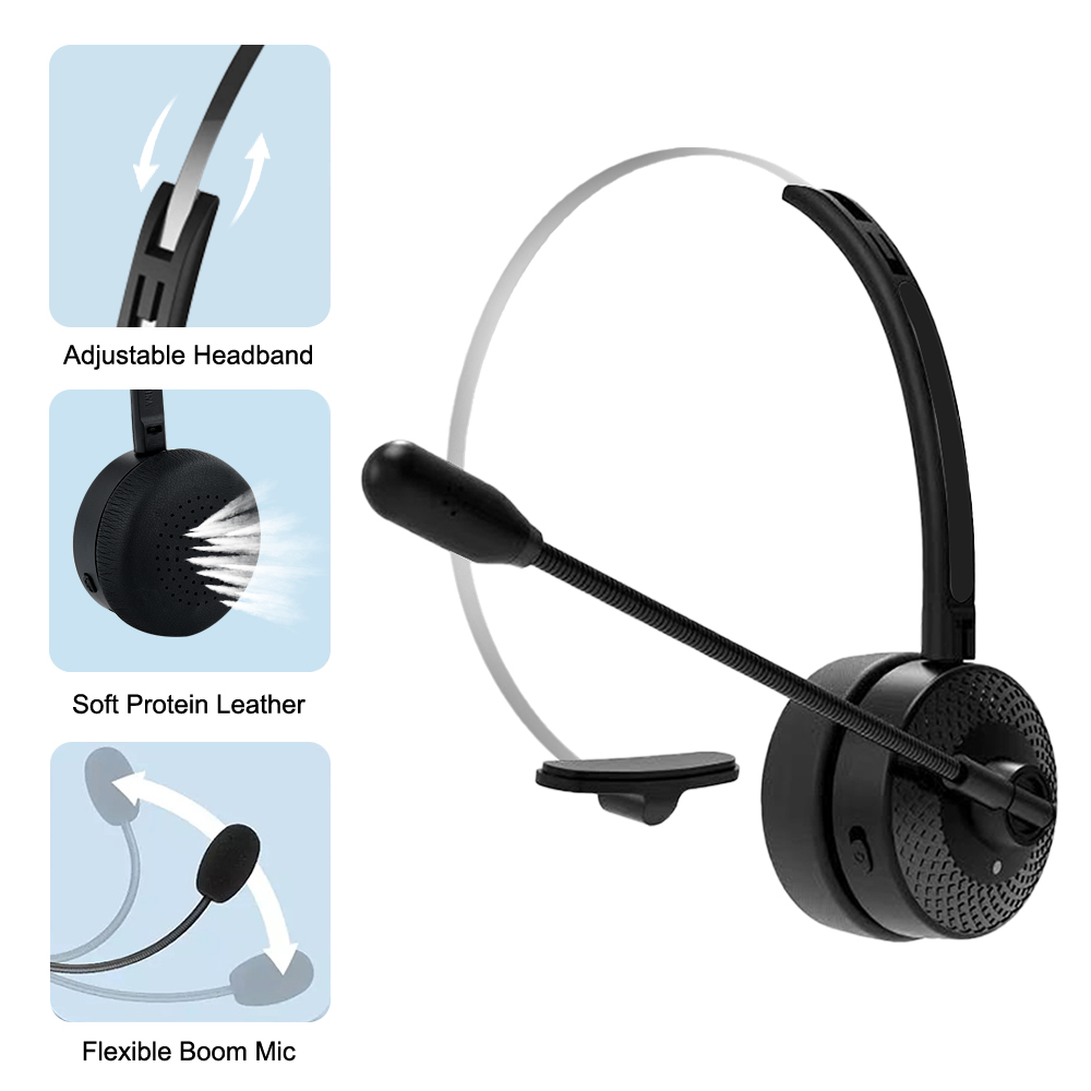 Bluetooth 5.3 Wireless Headset Adjustable Microphone Noise Canceling Headset Call Center Headset For Mobile Phones Wireless Char