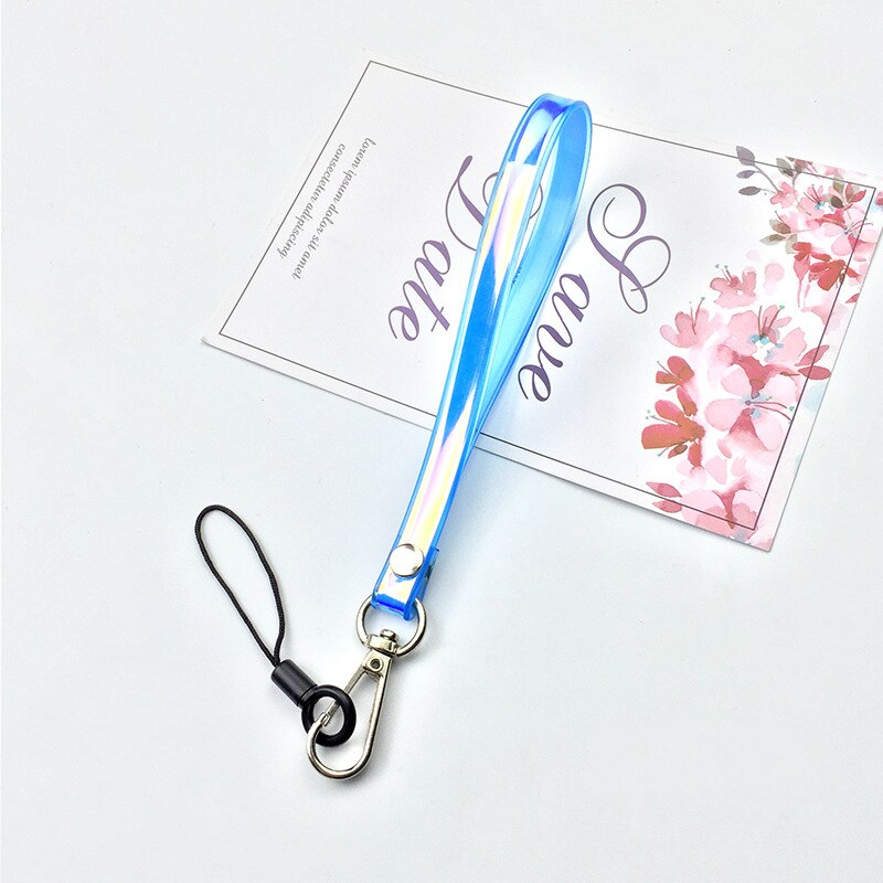 Mobiele Telefoon Riemen Gradiënt Kleur Lanyard Legering Gesp Plastic Mobiele Telefoon Touw Afneembare Mobiele Telefoon Riem: Gradient Light Blue