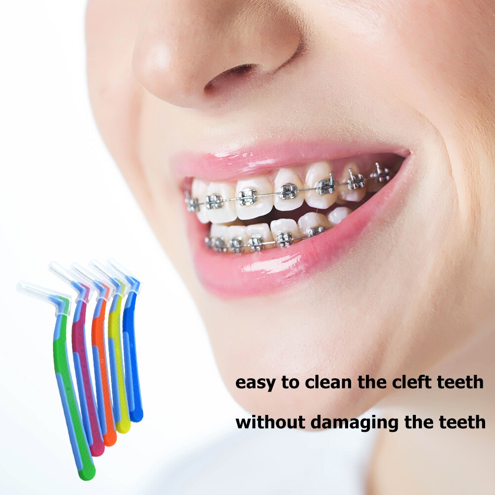 5Pcs Oral Care L-Vormige Interdentale Borstel Tandenstoker Tussen Tanden