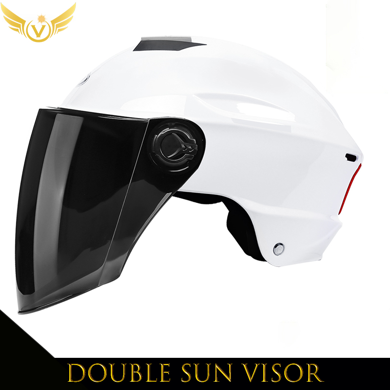 Electric Scooter Helmet Summer V Chopper Motorcycle Helmets Safety Waterfall Soman Urban Articles Woman Men Moto Equipment: Champagne