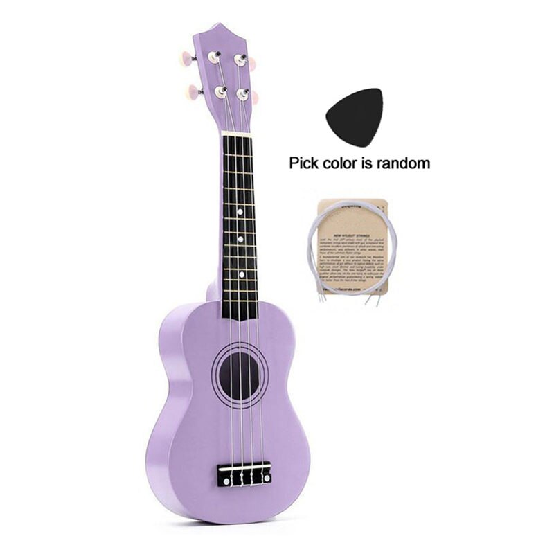 Colorful 21 inches Soprano Ukulele Basswood Nylon 4 Strings Ukulele Bag Acoustic Mini Hawaiian Guitar Bass Guitarra for Beginner: Dreamy purple