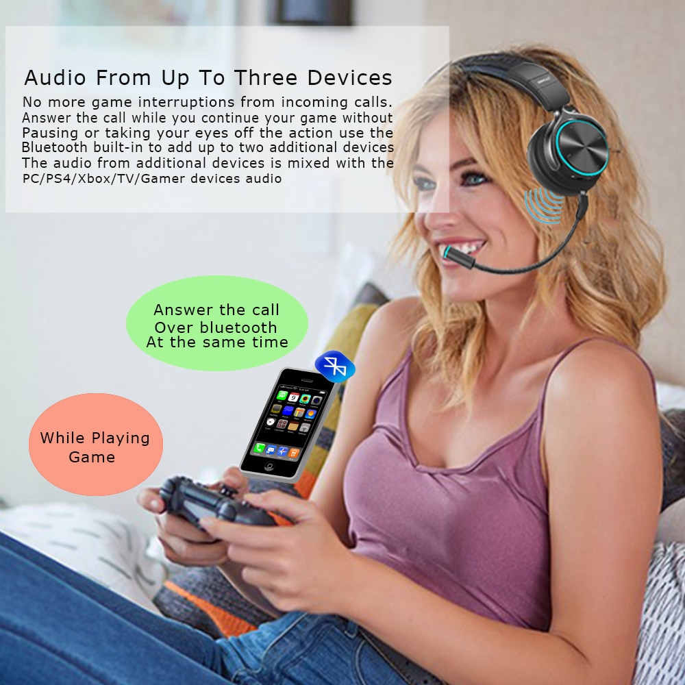 Q3 draadloze hoofdtelefoons met over-ear noise cancelling microfoon, stereo draadloze bluetooth hoofdtelefoon met microfoon