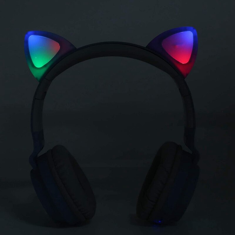 Kat Gaming Headset-Draadloze Kat Ear Hoofdtelefoon Rgb 3 Kleur Led Ademhaling Licht Headsets, Kat Hoofdtelefoon Gaming Headset