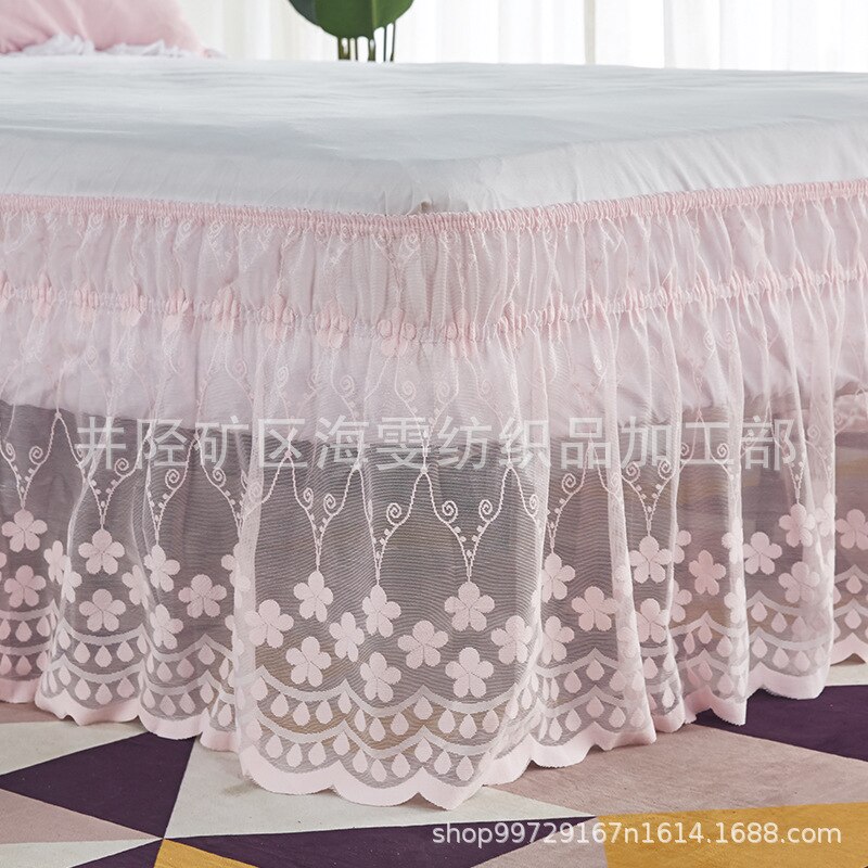 Dubbel/full storlek/drottning/king size-säng kjol hem sängöverdrag utan yta elastiskt band spets säng kjol sängkläder hotell sängöverdrag: Stil 03 / 150 x 200 x 45