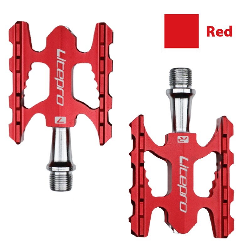 Pedal Sepeda MTB Lipat 412 Bahan Aluminium Alloy Ultra Ringan pedal bagian-bagian sepeda: red