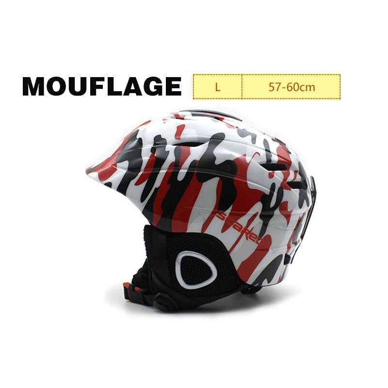 Adult Ski Helmet Unisex Winter Sports Helmets Breathable Skating Safety Protective Gear for Skateboard Roller Snowboard: Camouflage L