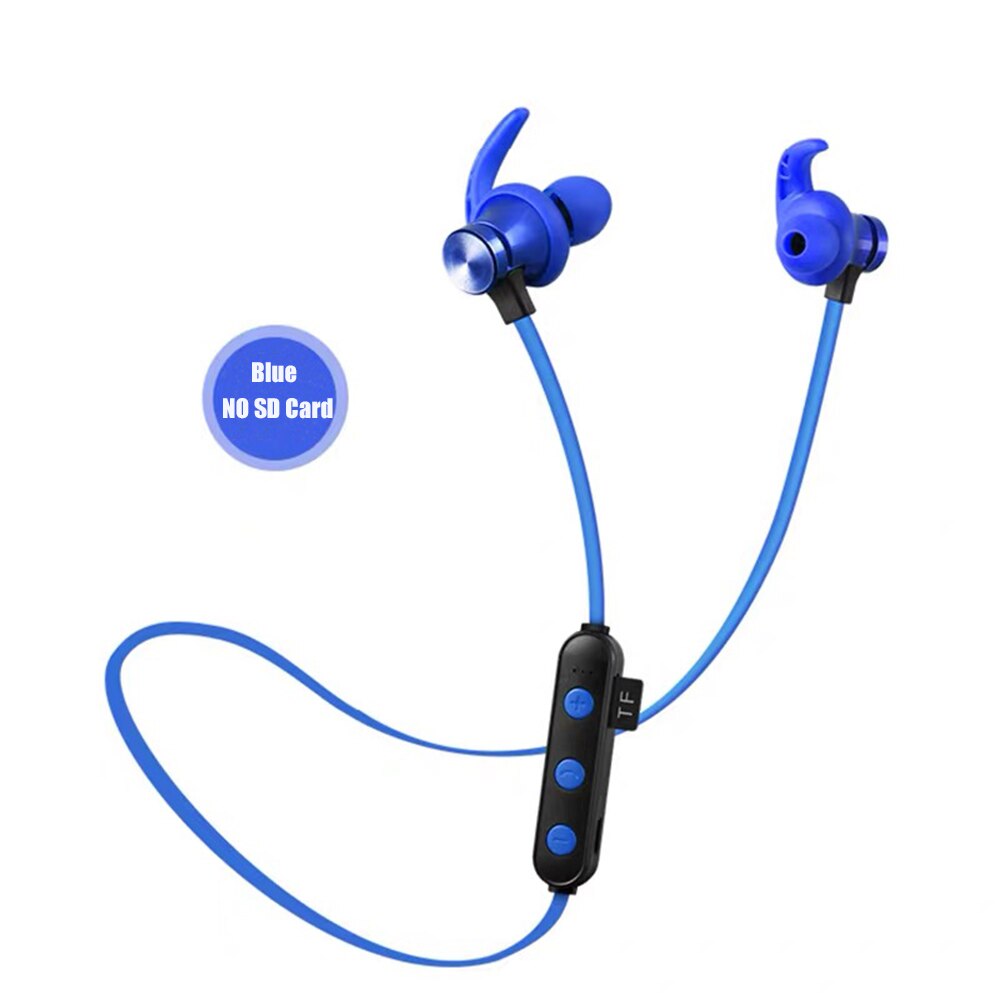 Bluetooth hovedtelefon ipx 5 vandtæt øretelefon  mp3 spiller stereo headset trådløst til sport mic tf kort telefon xiaomi: Blå