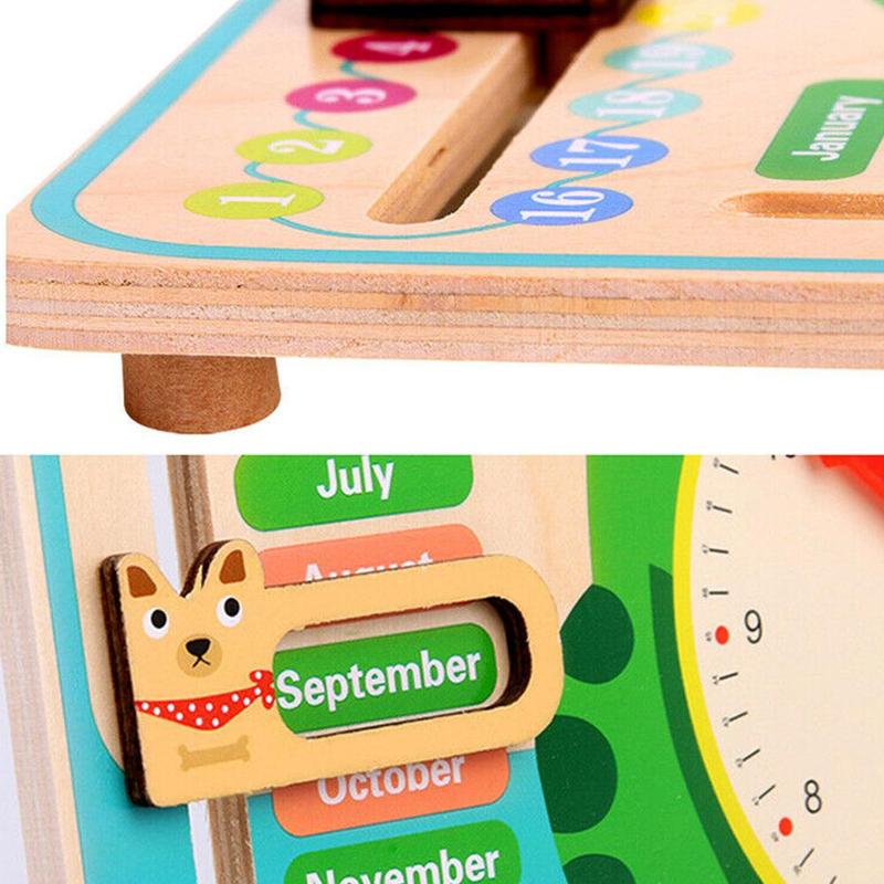 Calendrier météo réveil cognitif enfant apprentissage précoce Puzzle Puzzle jouet bois maternelle école primaire