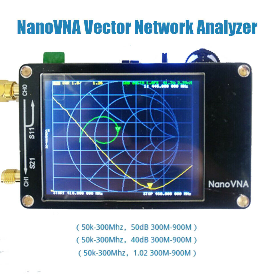 Metal Shield + battery NanoVNA VNA Vector network analyzer 50KHz-900MHz touch screen Shortwave MF HF VHF UHF Antenna Analyzer