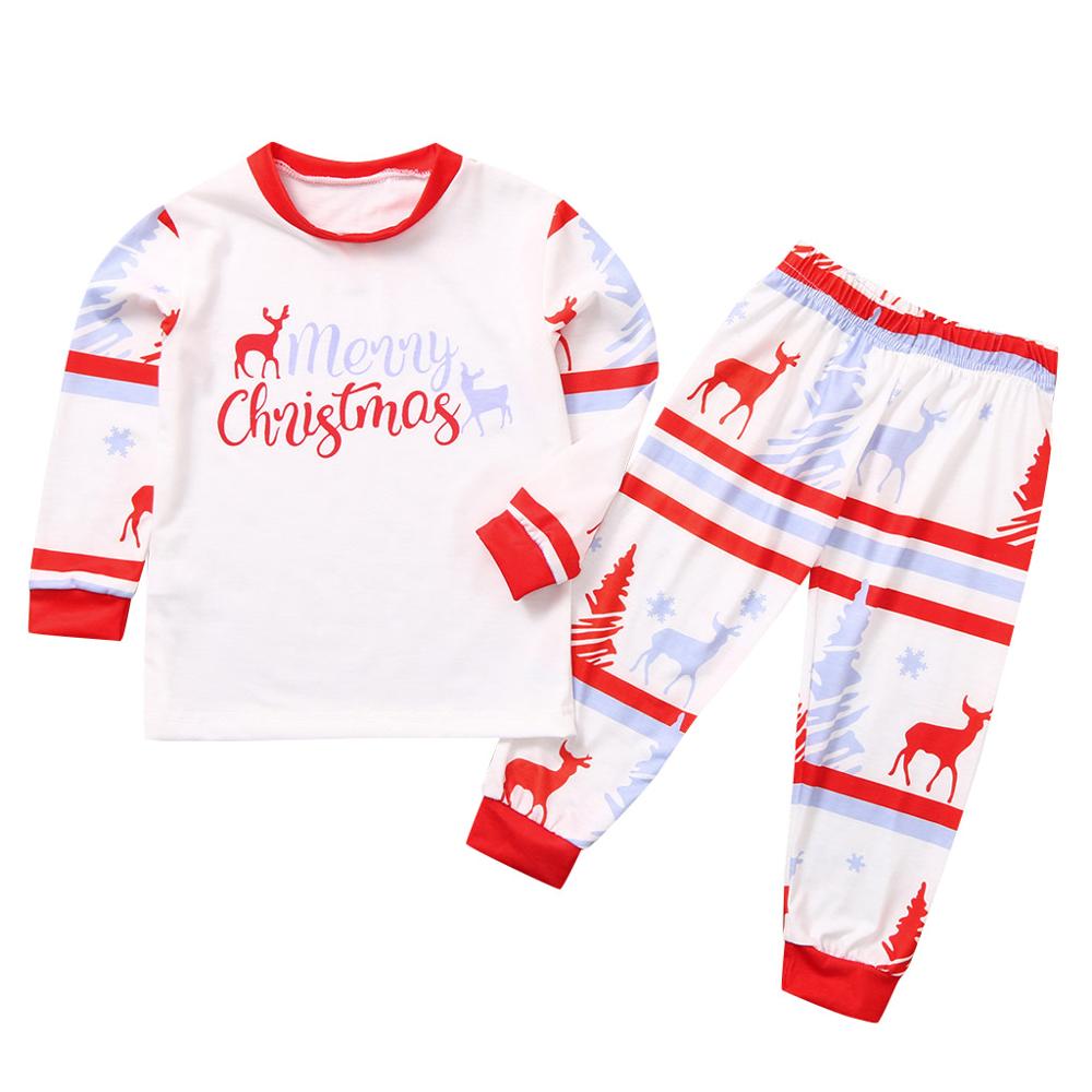 Familie jul familie matchende pyjamas sæt tøj jule fest tøj voksne børn pyjamas sæt bomuld baby romper nattøj