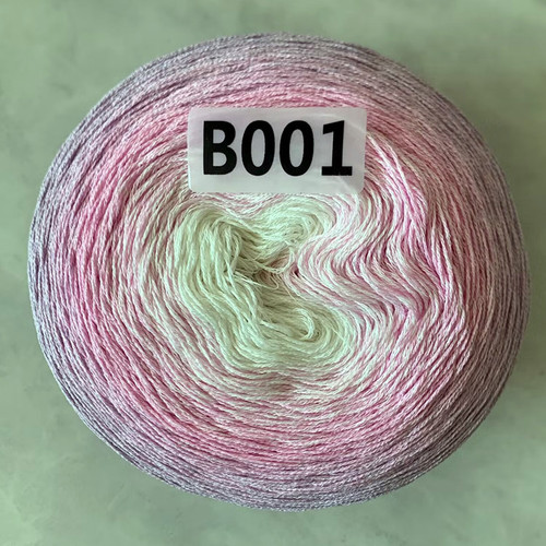 Ovillo de algodón y lino para Tartas, hilo degradado 8 # de encaje Macaron, línea de gelatina de 4 hebras, sección larga teñida, chal de ganchillo, TJ20263, 300G por bola: Gris oscuro