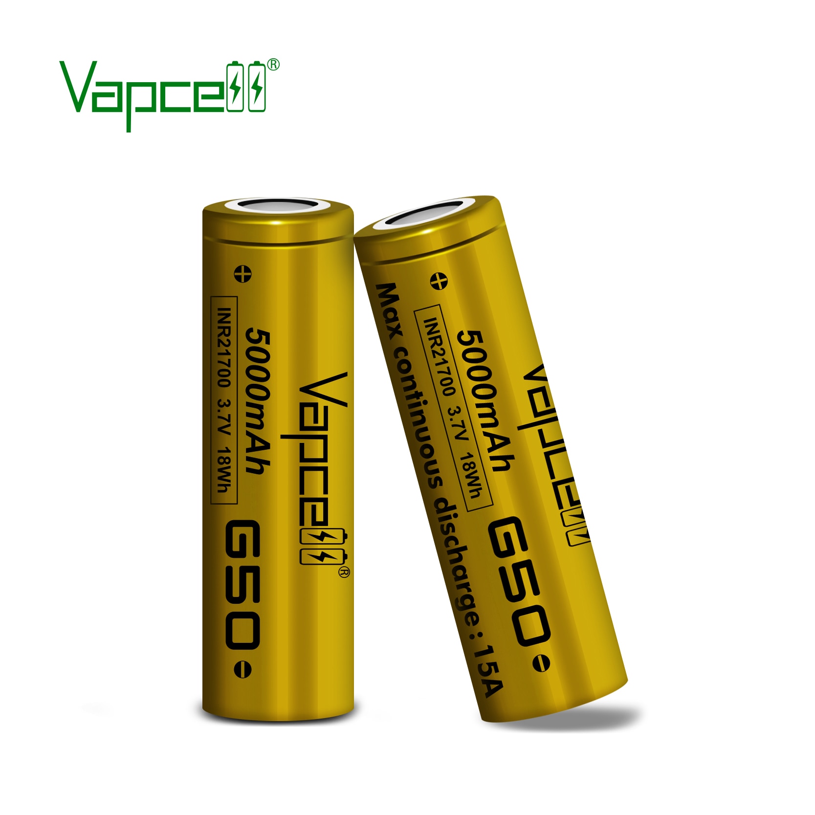 Original Vapcell 21700 5000mAh 15A G50 battery Rechargeable 3.7V INR21700 li ion batteries cell for flashlight