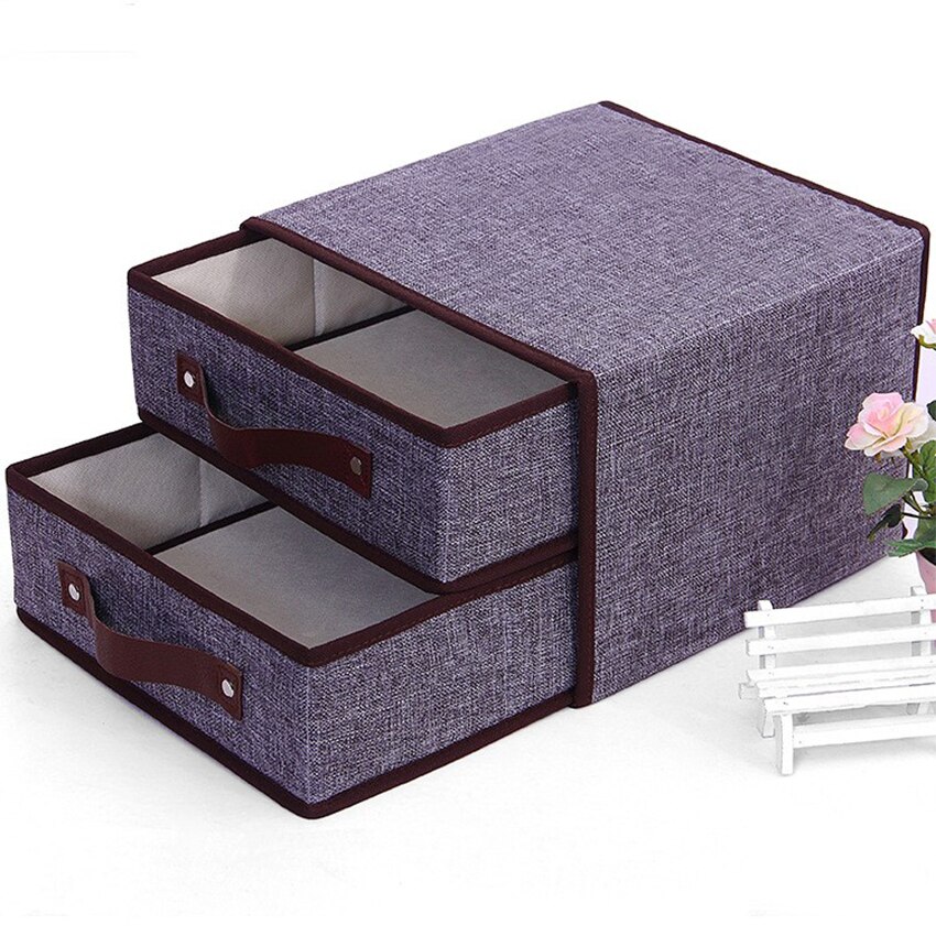 Bedroom Clothes Cabinet Folding Storage Box Wardrobe Socks Cloth Storage Drawers Organizer Underwear Divider Box Container: Gray
