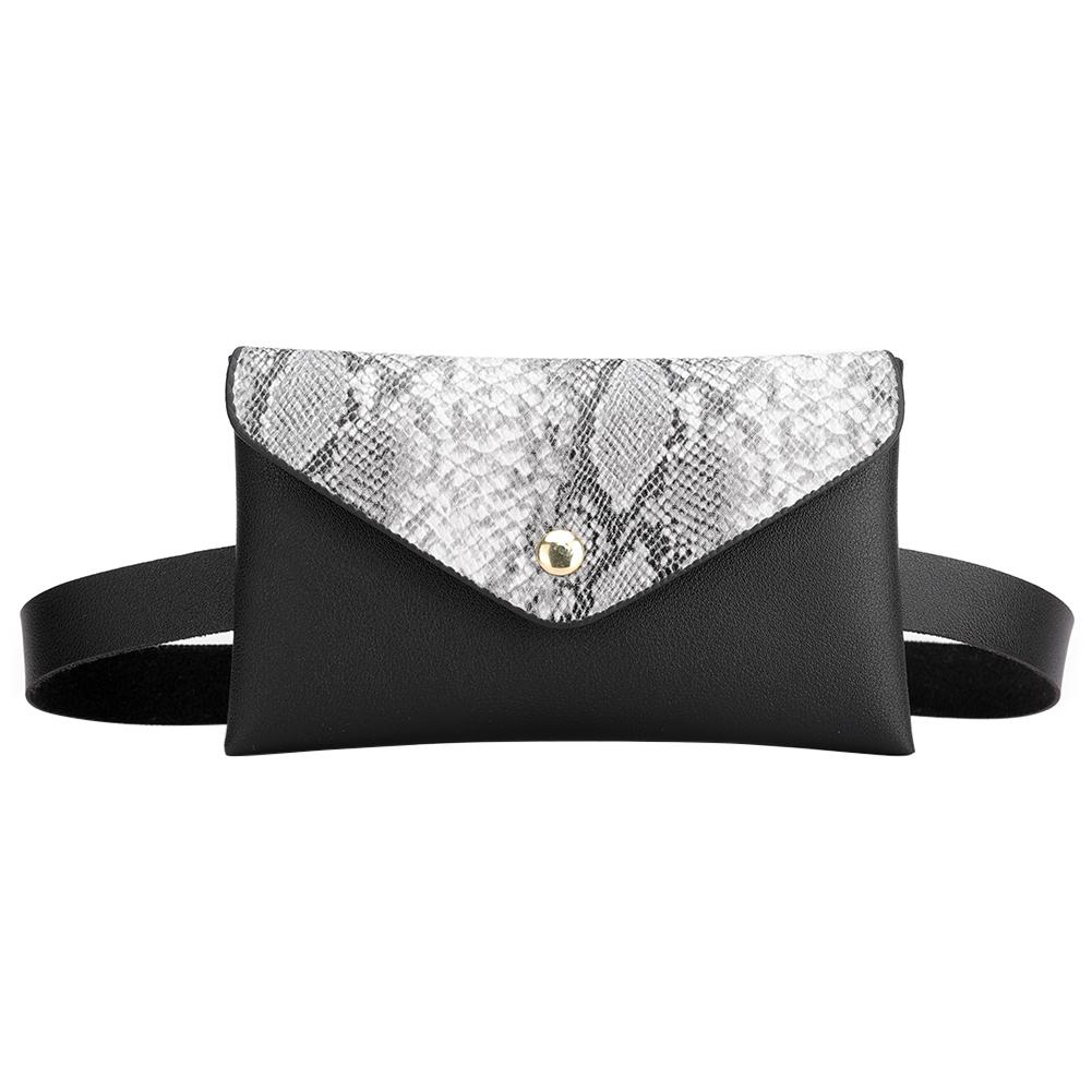 Schlange aufbringen Schulter Taille Taschen fanny Gürtel Packungen Telefon Beutel Frauen Klappe PU Leder Crossbody lässig Bote Brust Taschen: Grau