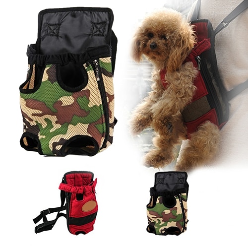 Justerbar åndbar hundehvalp hovedben ud bærer lærred rygsæk udendørs rejsetaske hundebærere & tasker