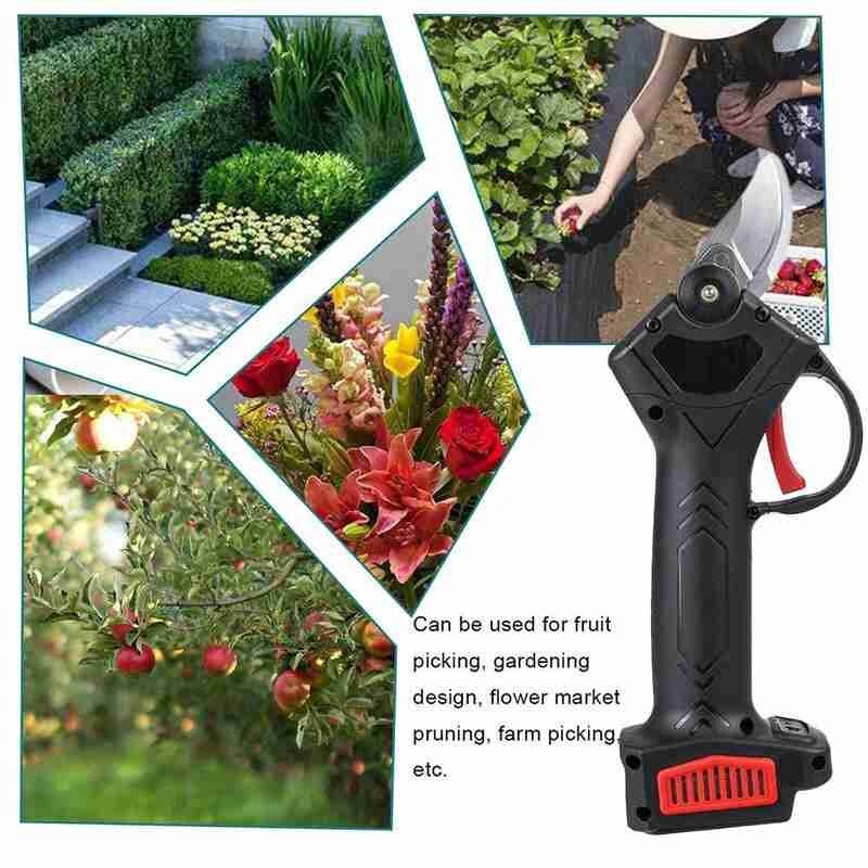 Tijeras de podar eléctricas e inalámbricas, cortador de ramas, 2 baterías de iones de litio de 9000mAh, para jardinería y paisajismo