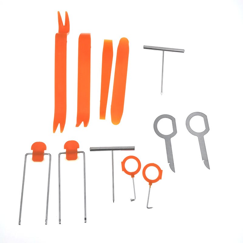 12pcs Set Car Hand Tool Car Audio Disassembly Tool Plastic Pry Bar Door Panel Disassembly Pry Panel Interior Clip Rocker Crowbar