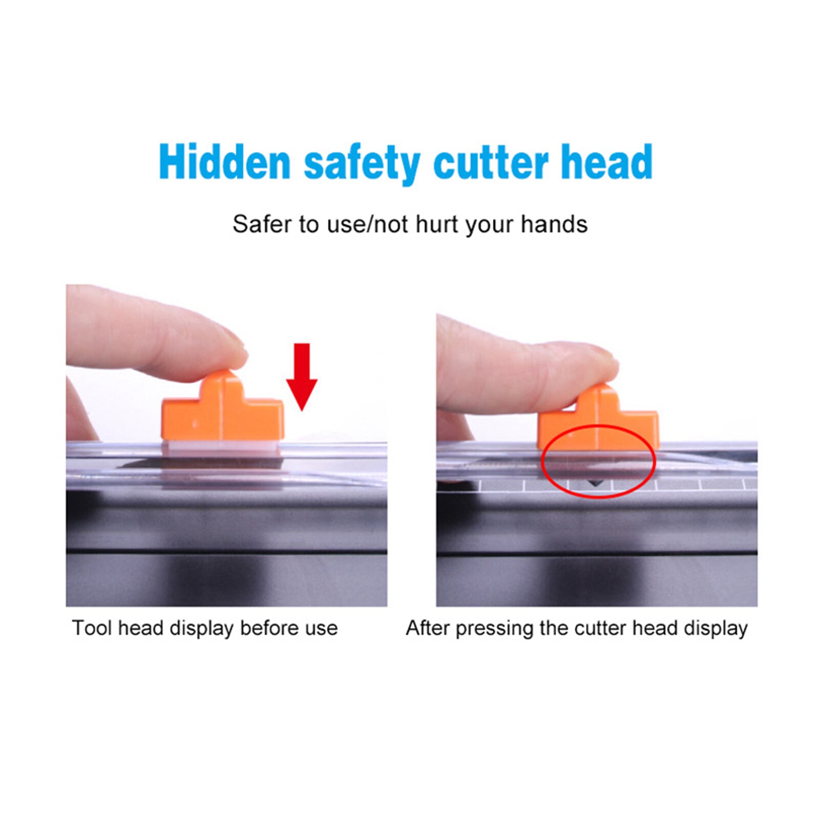 Portable A4 Paper Cutter 12.2 Inch Cut Length Desktop Paper Trimmer with Security Cutter Head Side Ruler for Craft Paper Photos