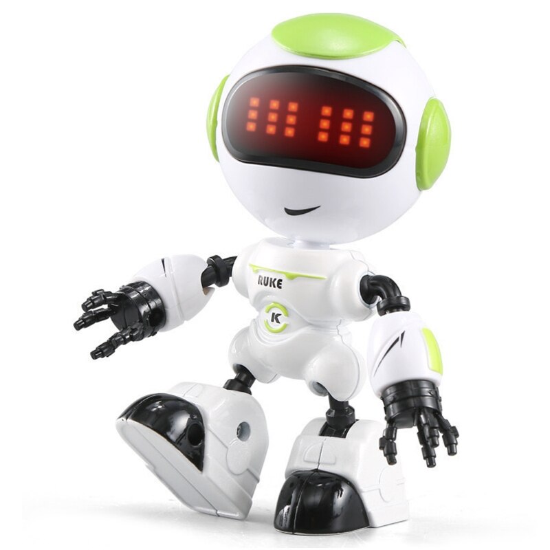 Kids Touch Control Smart Mini Robot LED Eyes Voice DIY Rotated Body Gesture Model Children Early Educational Toys: GN
