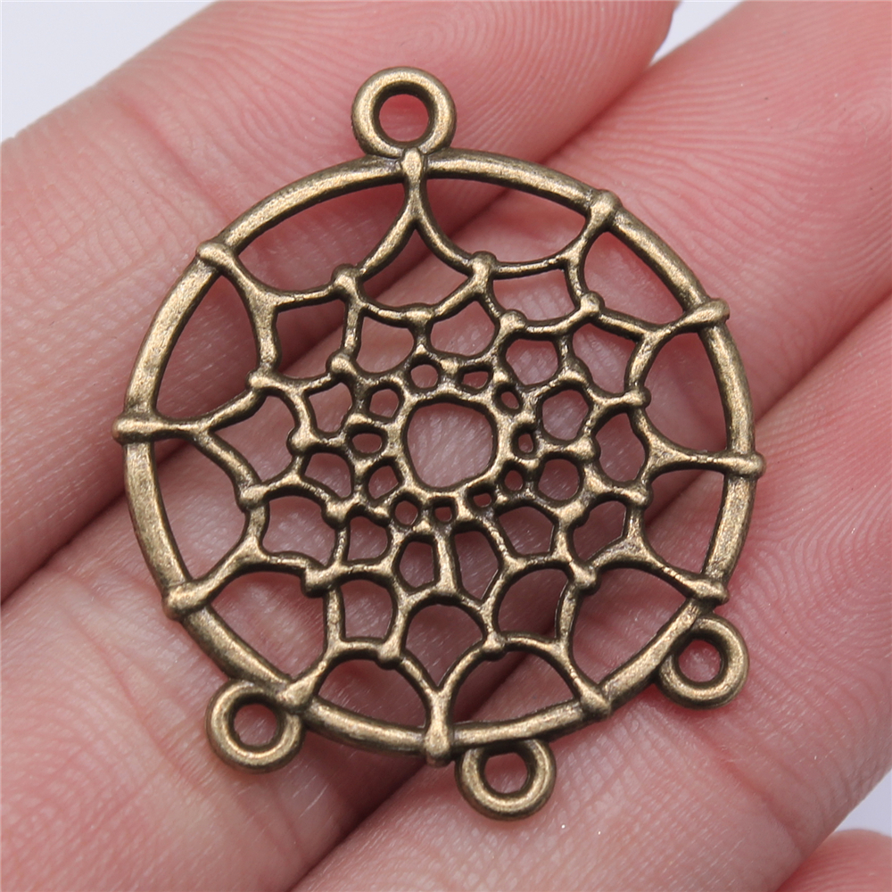 WYSIWYG 10pcs 28x34mm Metal Alloy Dream Catcher Connector For Diy Jewelry Dream Catcher Pendant Charms Diy Making: WHITE