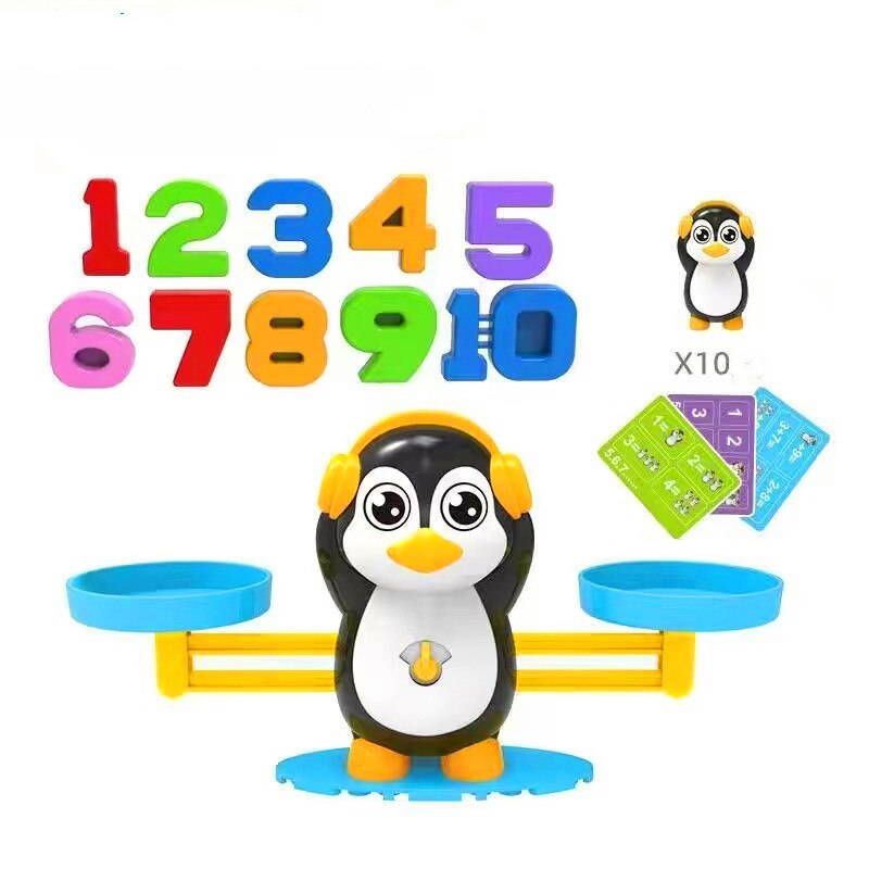 Balance Math Game Educational Toys STEM Learning Material Counting Toys - Fun Scale Balancing Toy Set for 3 + Years Old: small penguin