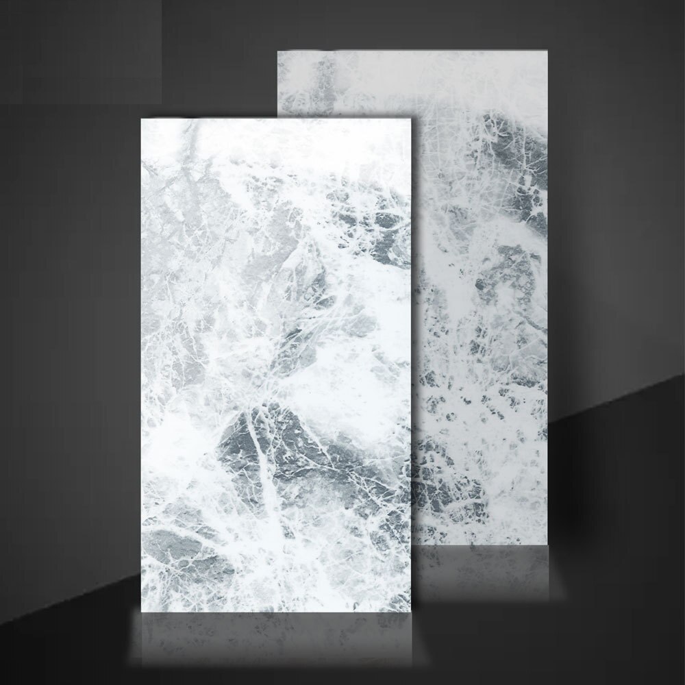 30*60cm vægdekorationer klistermærke køkken naturlig marmor effekt krystal pvc film flise klistermærker overfører moderne badeværelse vægklistermærke: E