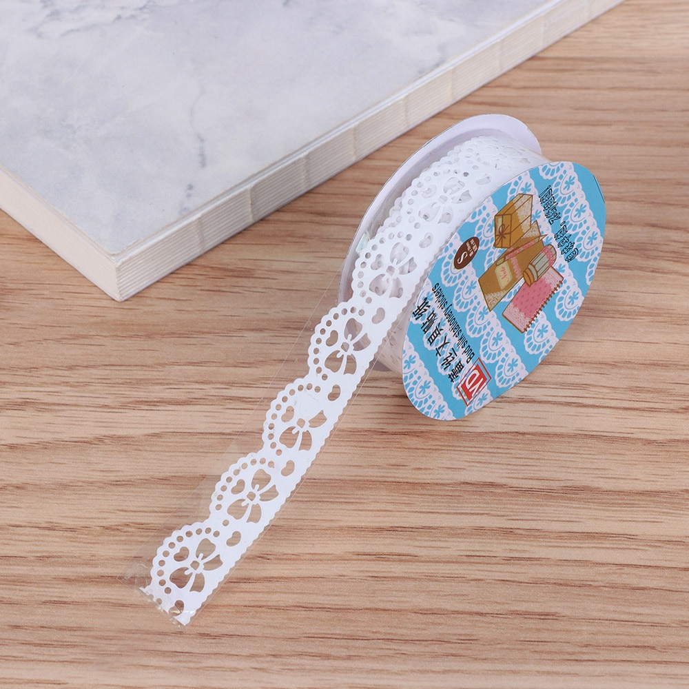 1 rolka kwiat taśma maskująca rolka do czyszczenia ubrań gumowa koronka rolka Scrapbooking naklejka samoprzylepna DIY rzemiosło Album dekoracyjny przyklejony