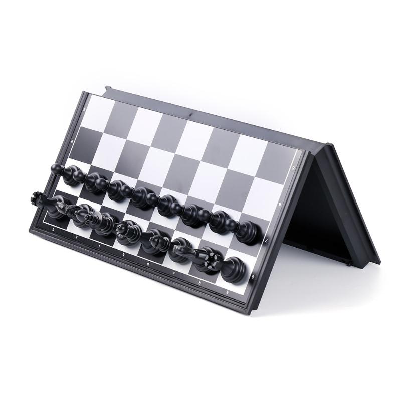 Jeu d'échecs pliant magnétique jeu d'échiquier Portable jeu d'échecs noir blanc